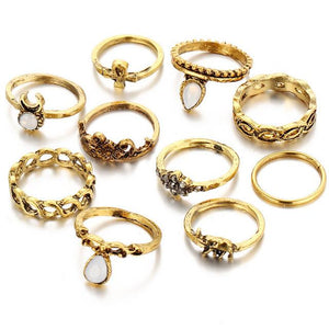 10pcs Flower Midi Ring for Women - SexyBling