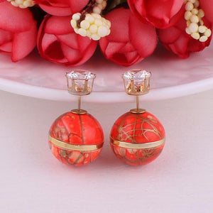 Double Sides Pearl Earrings - SexyBling