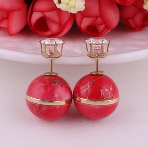 Double Sides Pearl Earrings - SexyBling