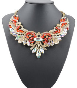 Multi-color Crystal Statement Necklace - SexyBling