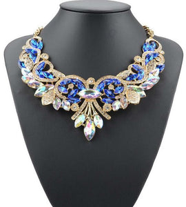 Multi-color Crystal Statement Necklace - SexyBling