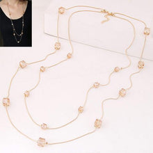 Load image into Gallery viewer, Gold Crystal Layered Necklace - SexyBling