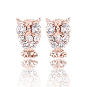Austrian Crystal Owl Earrings - SexyBling