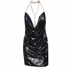 Load image into Gallery viewer, Sexy Sequined Backless Deep- V Dress - SexyBling