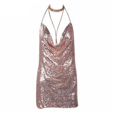 Load image into Gallery viewer, Sexy Sequined Backless Deep- V Dress - SexyBling