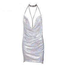 Load image into Gallery viewer, Sexy Sequined Backless Deep- V Dress - SexyBling