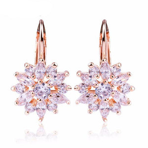 Gold Flower Stud Earrings - SexyBling