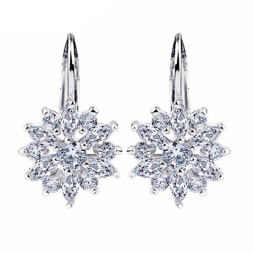 Gold Flower Stud Earrings - SexyBling
