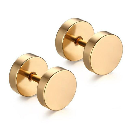 Double Sided Round Bolt Earrings - SexyBling