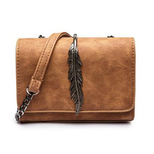 Load image into Gallery viewer, Leaves Decorated Mini Flap PU Leather Bag - SexyBling