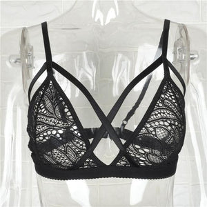 Diva Crochet Lace Flower Bralette - SexyBling