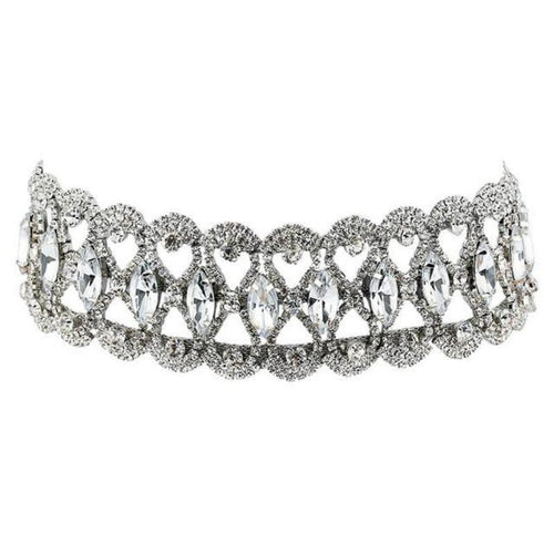 Crystal Rhinestone Statement Choker Necklace - SexyBling