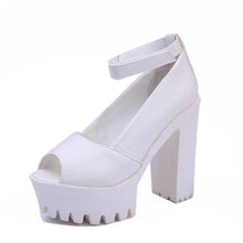 Load image into Gallery viewer, Open Toe Thick High-heeled Bowtie Women's Shoes - SexyBling