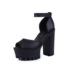 Load image into Gallery viewer, Open Toe Thick High-heeled Bowtie Women's Shoes - SexyBling