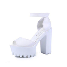 Load image into Gallery viewer, Open Toe Thick High-heeled Bowtie Women's Shoes - SexyBling