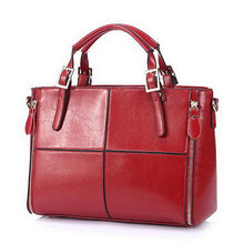 Load image into Gallery viewer, Fashion patchwork designer cattle split leather bag - SexyBling