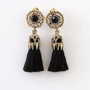 Flower Ancient Tassel Drop Earrings - SexyBling