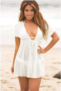 Sexy Deep V-Neck Bikini Cover Up - SexyBling