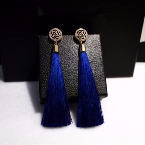 Rhinestone Crystal Long Earrings - SexyBling