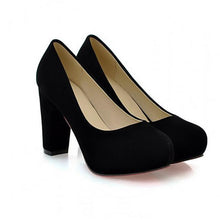 Load image into Gallery viewer, Round Thick Heeled Pumps - SexyBling