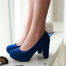 Load image into Gallery viewer, Round Thick Heeled Pumps - SexyBling