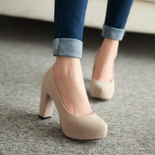 Load image into Gallery viewer, Round Thick Heeled Pumps - SexyBling