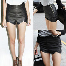 Load image into Gallery viewer, Faux Leather High Waisted Slim Shorts - SexyBling