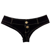 Load image into Gallery viewer, Kinky Low Waist Super Mini Denim Shorts - SexyBling