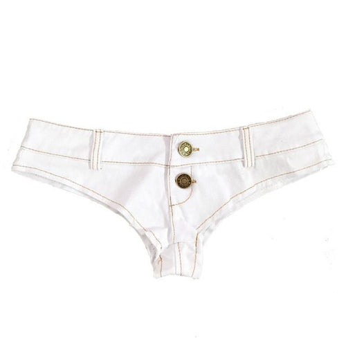 Kinky Low Waist Super Mini Denim Shorts - SexyBling