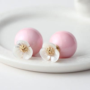 Pearl Flower Earrings For Women - SexyBling