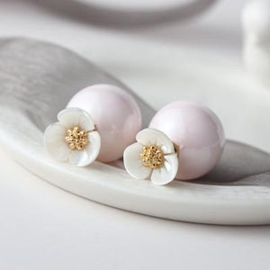 Pearl Flower Earrings For Women - SexyBling