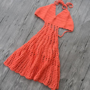 Feisty Crochet Backless Cover Up - SexyBling