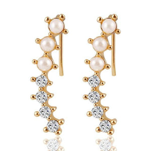 Pearl Crystal 6 Beads Earrings - SexyBling