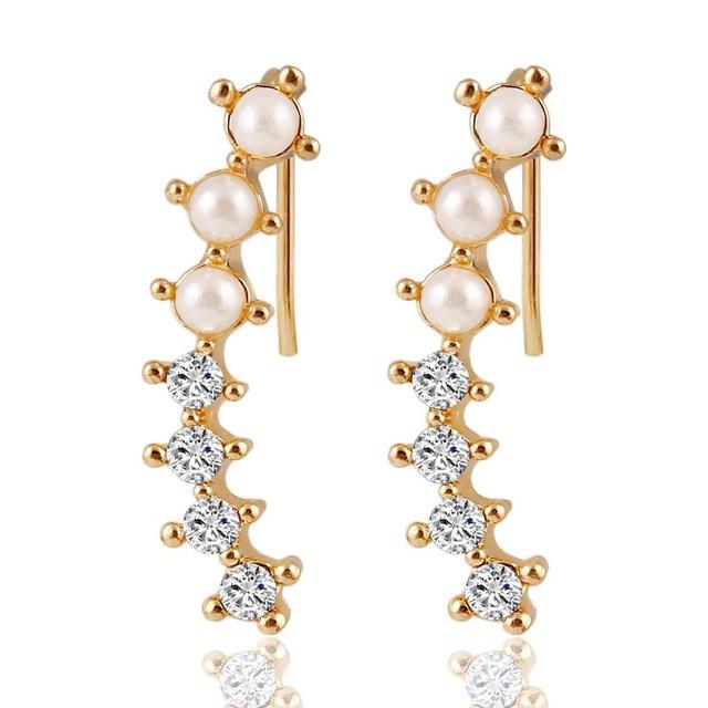 Pearl Crystal 6 Beads Earrings - SexyBling