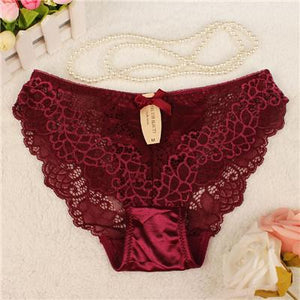 Kinky Knickers Bow Lace Thong - SexyBling