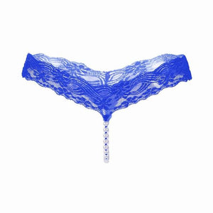 Feisty Lace Up Pearl G String - SexyBling