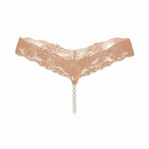 Feisty Lace Up Pearl G String - SexyBling