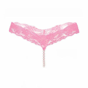 Feisty Lace Up Pearl G String - SexyBling