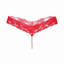 Load image into Gallery viewer, Feisty Lace Up Pearl G String - SexyBling