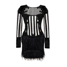 Load image into Gallery viewer, Sexy Sequin Feather Mesh Dress - SexyBling