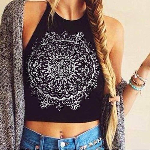 Retro Harajuku Mandala Tank Top Camis - SexyBling