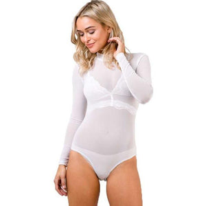 Feisty High Neck See Through Romper - SexyBling