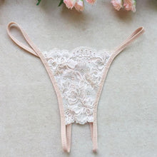 Load image into Gallery viewer, New Open Crotch Floral Mesh Thong - SexyBling