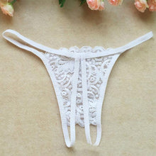 Load image into Gallery viewer, New Open Crotch Floral Mesh Thong - SexyBling