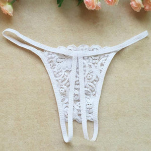 New Open Crotch Floral Mesh Thong - SexyBling