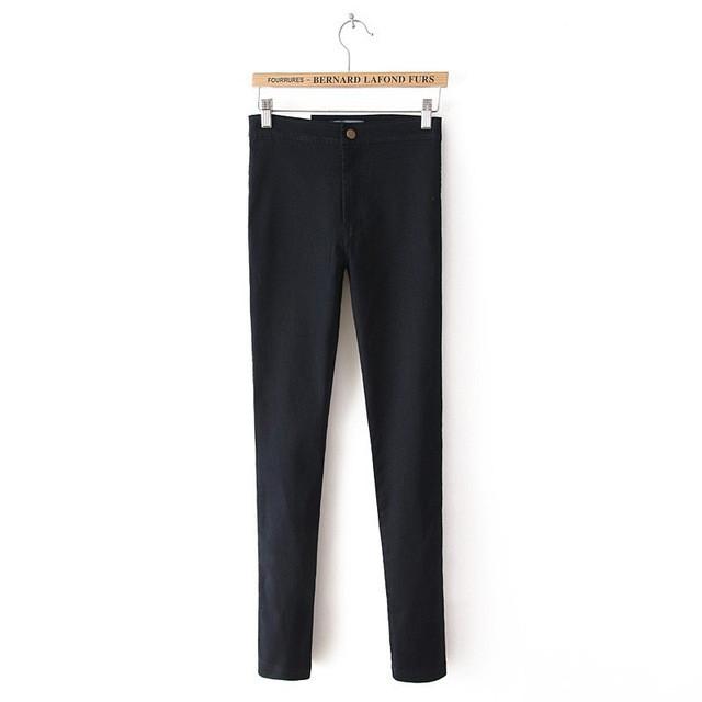 Cute High Waisted Skinny Denim Jeggings - SexyBling