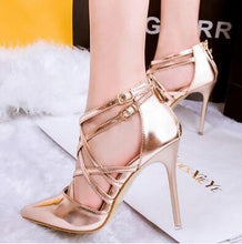 Load image into Gallery viewer, Sexy Cross Strap Thin Pumps - SexyBling