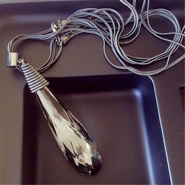Crystal Long Pendant Necklace - SexyBling