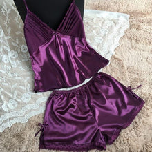 Load image into Gallery viewer, Summer Spaghetti Silk Pajamas - SexyBling