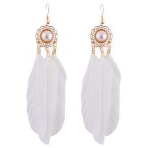 Hollow Wheel Feather Earrings - SexyBling